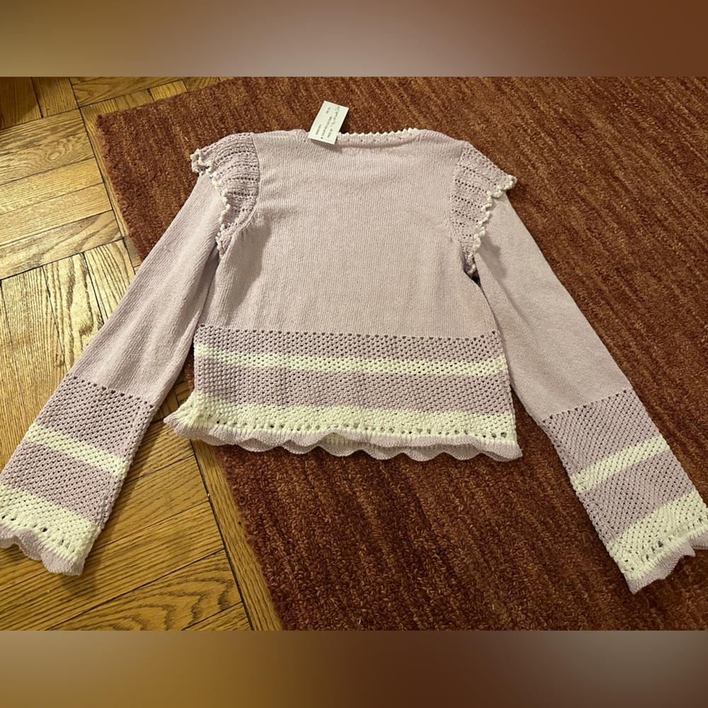 NWT Lilac purple knit Design History ruffle sweater size small - Picture 2 of 7